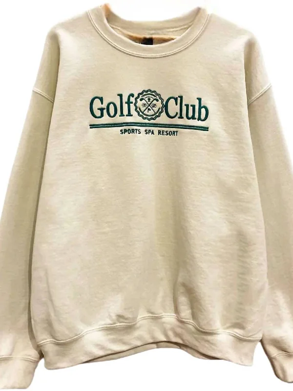 Weekend Special Women's Embroidered Golf Club Sweatshirt In Beige