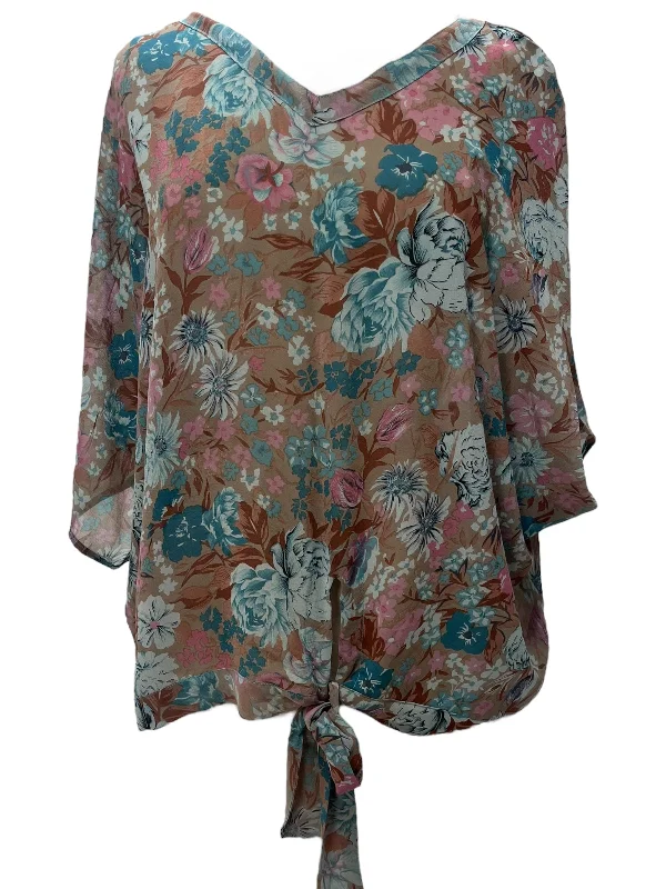 Great Bargain PRG113 Avatar Sheer Pure Silk Front Tie Top