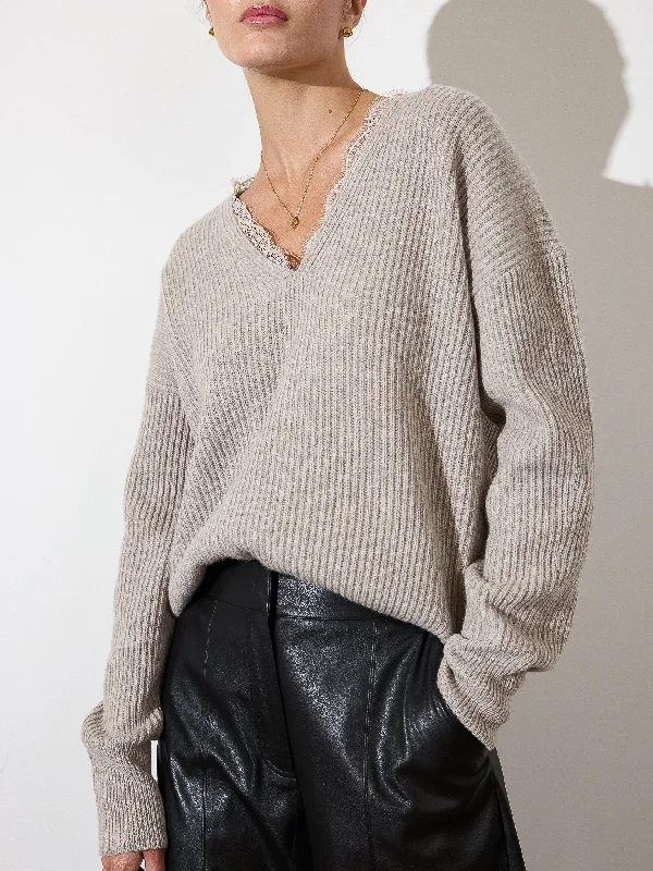 Midnight Madness The Ava Lace V Neck Sweater
