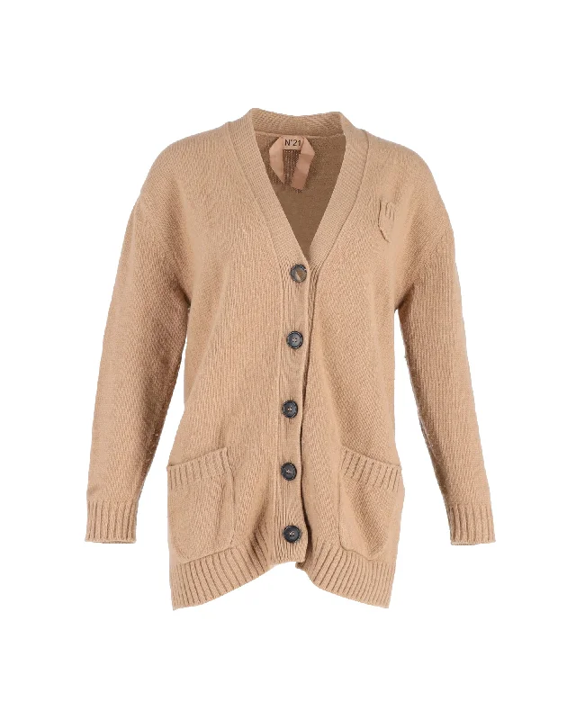 Weekend Specials to Savor N21 Clover Cardigan in Light Brown Cotton
