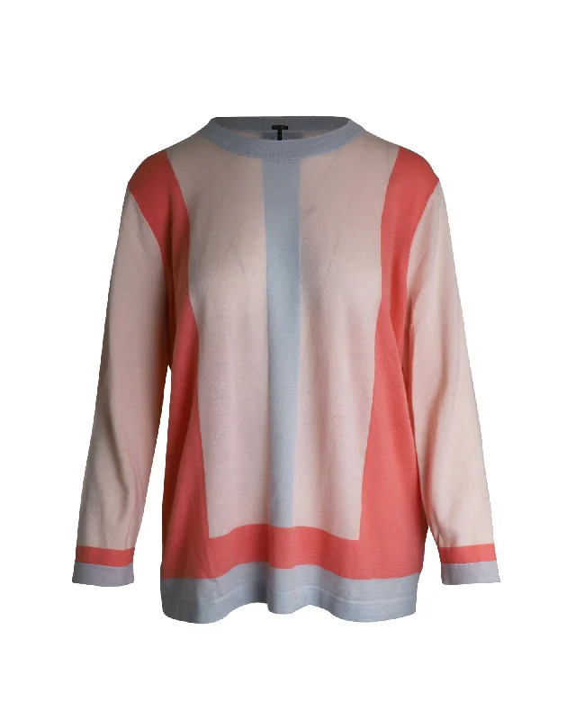 Weekend Shopping Bliss Escada Colorblock Sweater top in Multicolor Wool