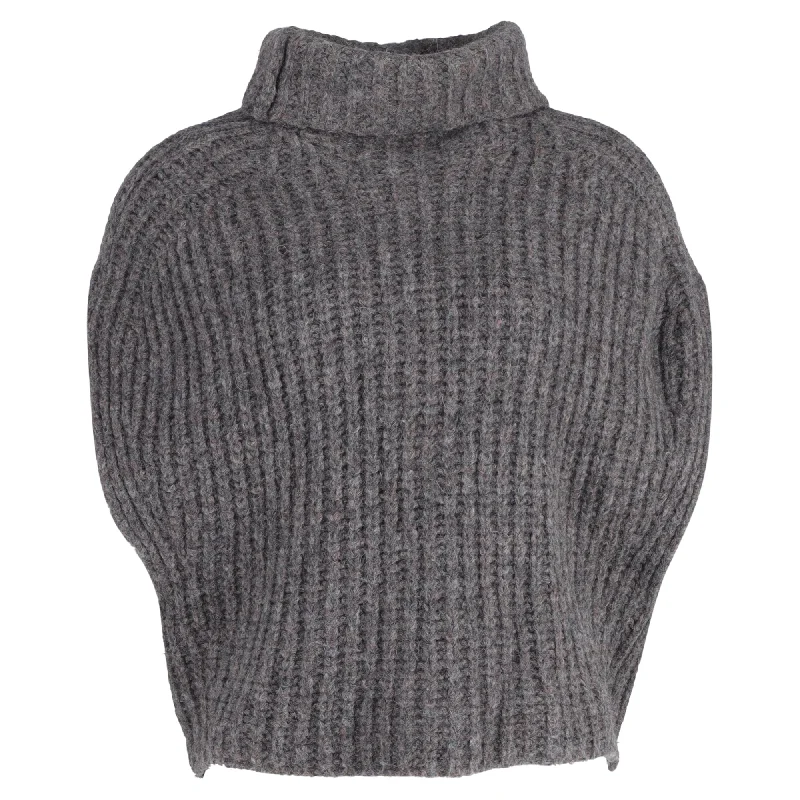 Weekend Specials You Can't Miss Isabel Marant Ivy Turtleneck Sleeveless Sweater in Grey Wool
