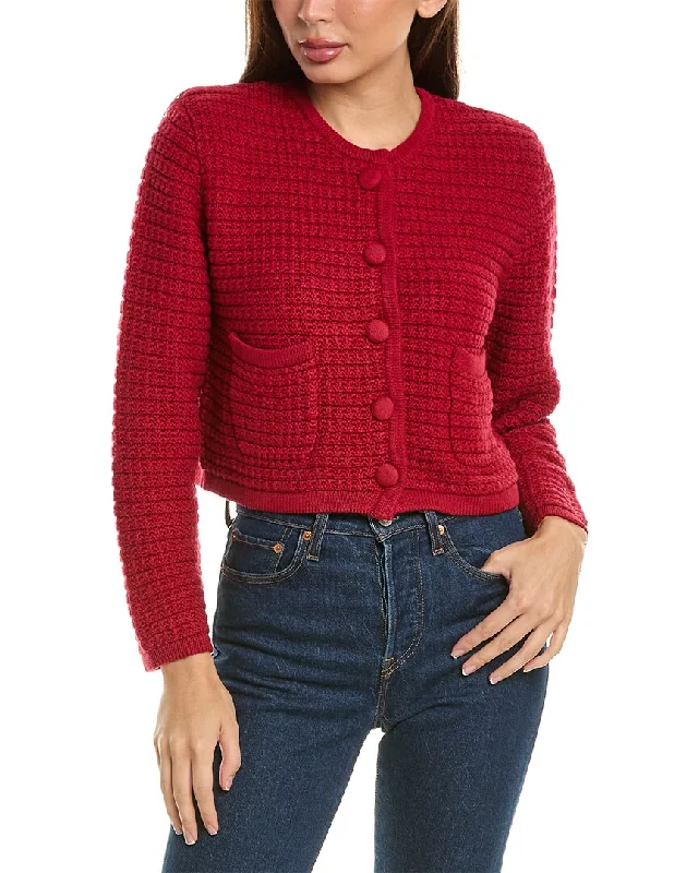 Now or Never Hannah Rose Chunky Textured Button Cashmere-Blend Cardigan