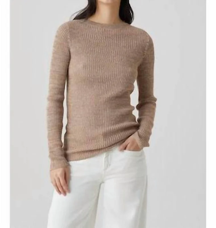 Weekend Deals to Brighten Your Day Boatneck Longsleeve Top In Taupe