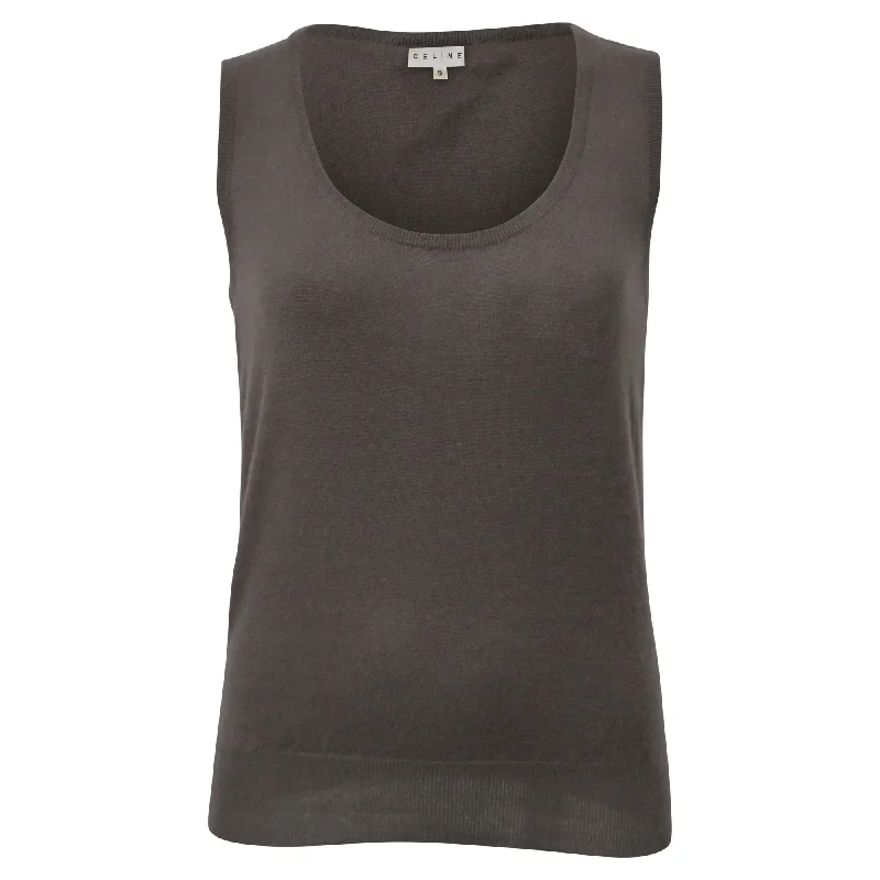 Weekend Offers That Impress Celine Vintage Vest in Brown Cashmere