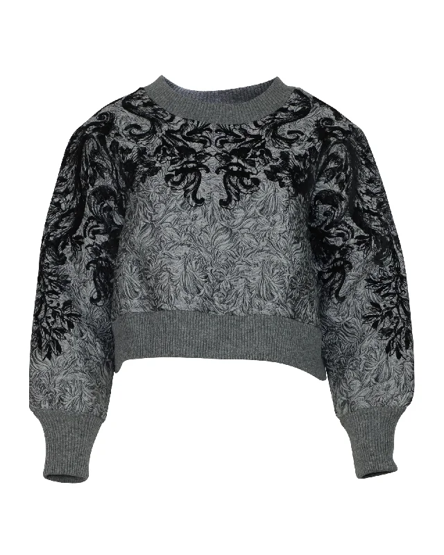Weekend Savings Delight Dolce & Gabbana Embroidered Crew Neck Sweatshirt in Grey Polyester