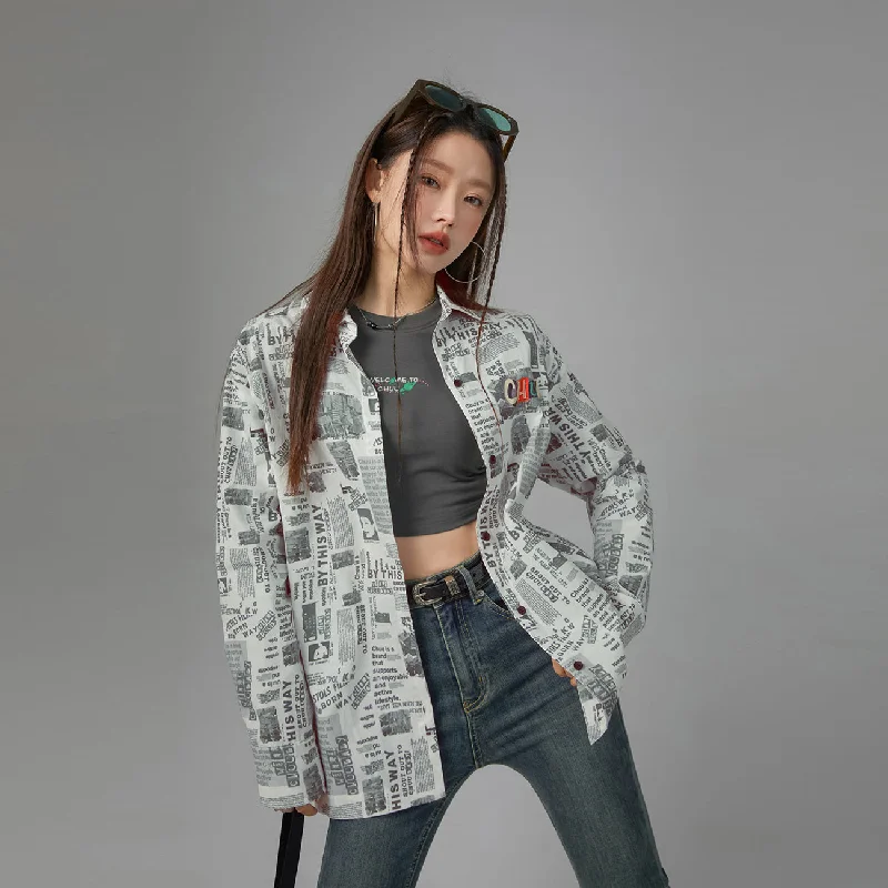 Weekend Savings Spree Newspaper Print Vintage Shirt