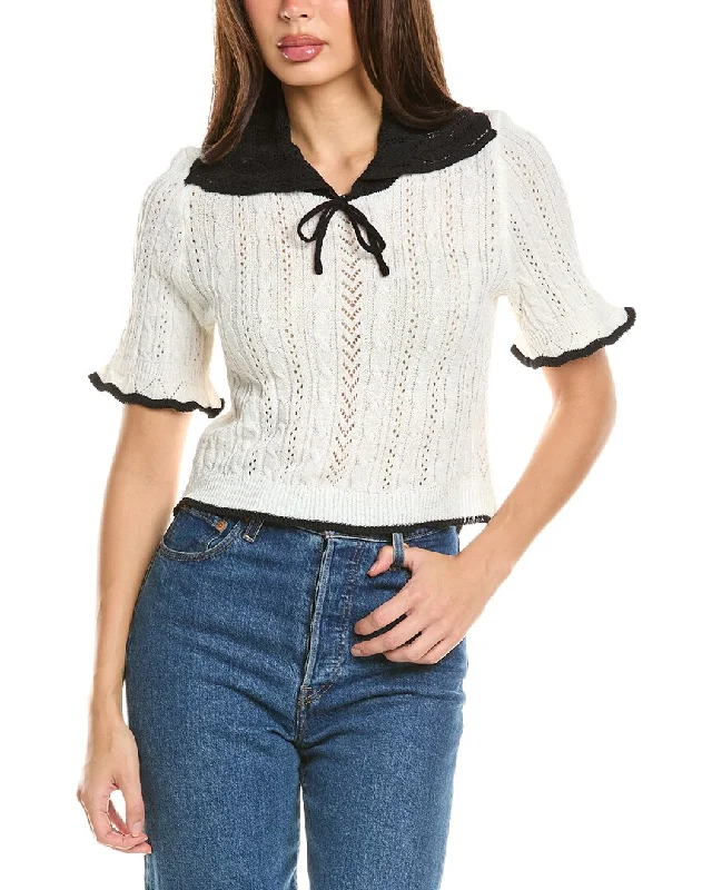 Act Now & Rouge Pointelle Sweater