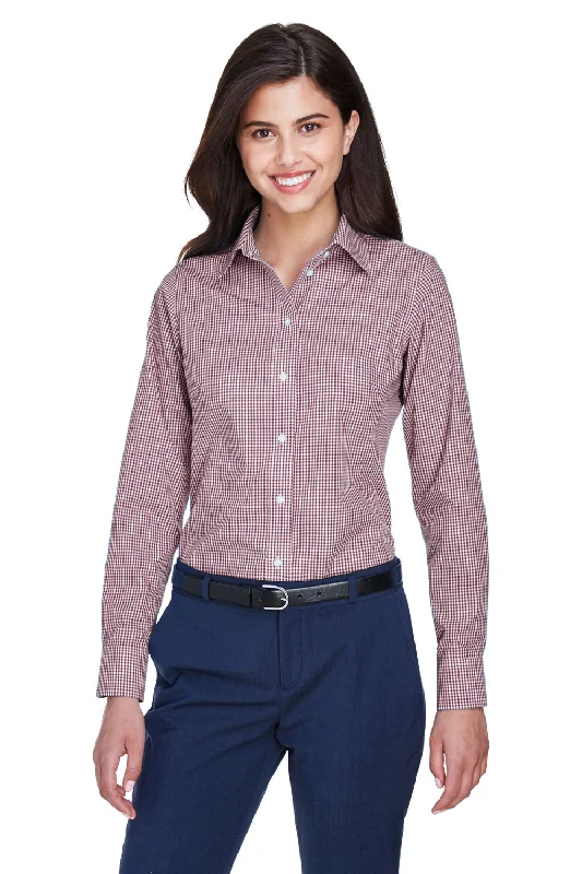 Weekend Offers That Thrill Devon & Jones Womens Crown Woven Collection Wrinkle Resistant Long Sleeve Button Down Shirt - Burgundy Weekend Offers That Thrill Devon & Jones Womens Crown Woven Collection Wrinkle Resistant Long Sleeve Button Down Shirt - Burgundy