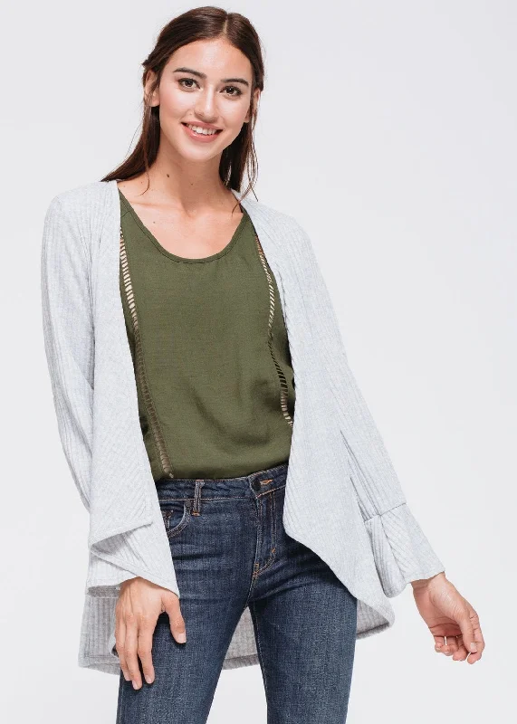 Weekend Sale: Don't Miss Out Women's Open Front Ruffle Sleeve Cardigan