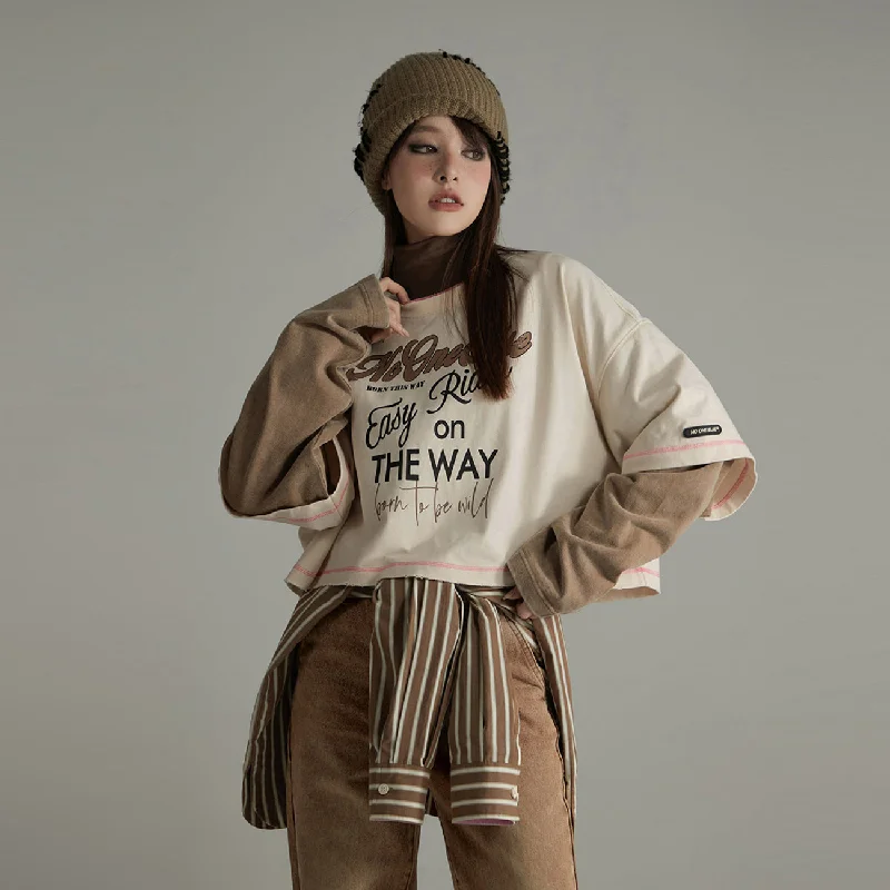 Weekend Deals You Can't Resist Easy Ride On The Way Crop T-Shirt
