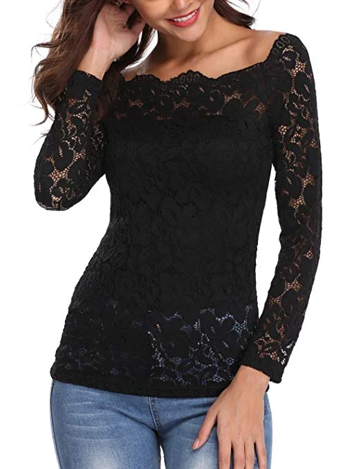 Lace Strapless Tops for Women Sexy Floral Lace Patchwork Summer Twin Set Blouse