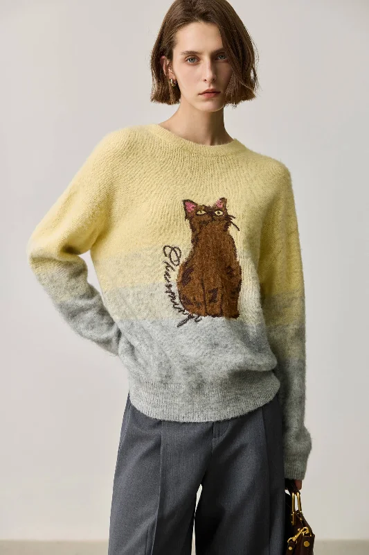Low Price LILY Wool Blend Mohair Crewneck Sweater