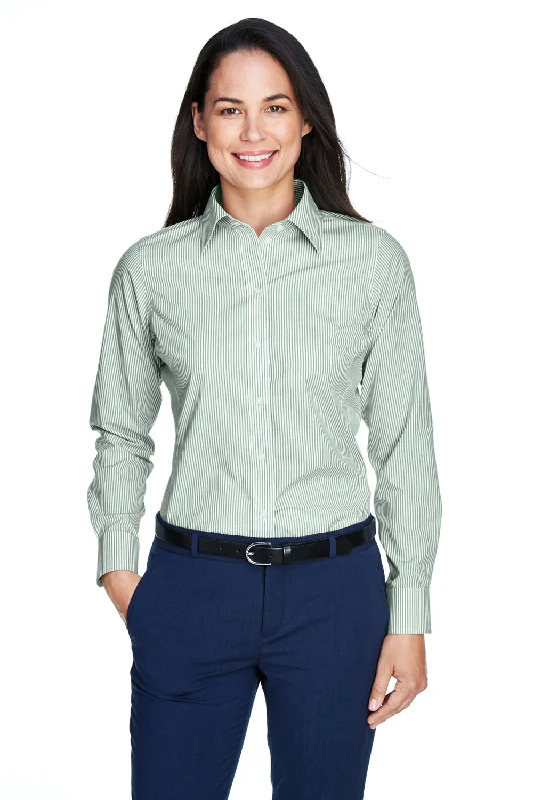 Extra Savings Devon & Jones Womens Crown Woven Collection Wrinkle Resistant Long Sleeve Button Down Shirt - Dill Green