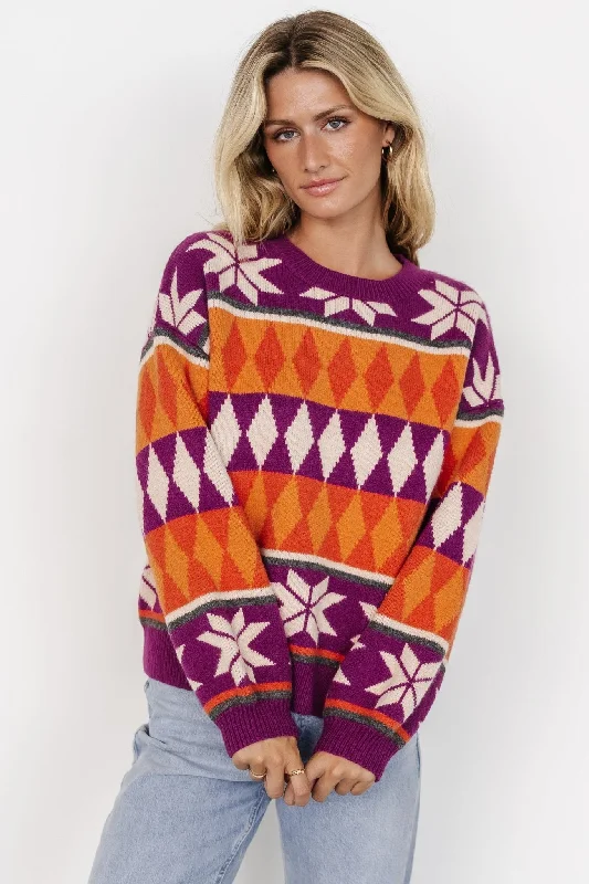 Your Weekend, Your Savings Zermatt Sweater | Magenta + Orange Print