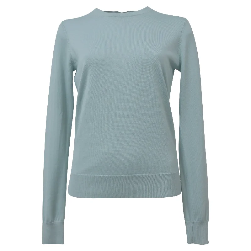 Weekend Price Cuts Galore Theory Crewneck Regal Sweater in Light Blue Wool