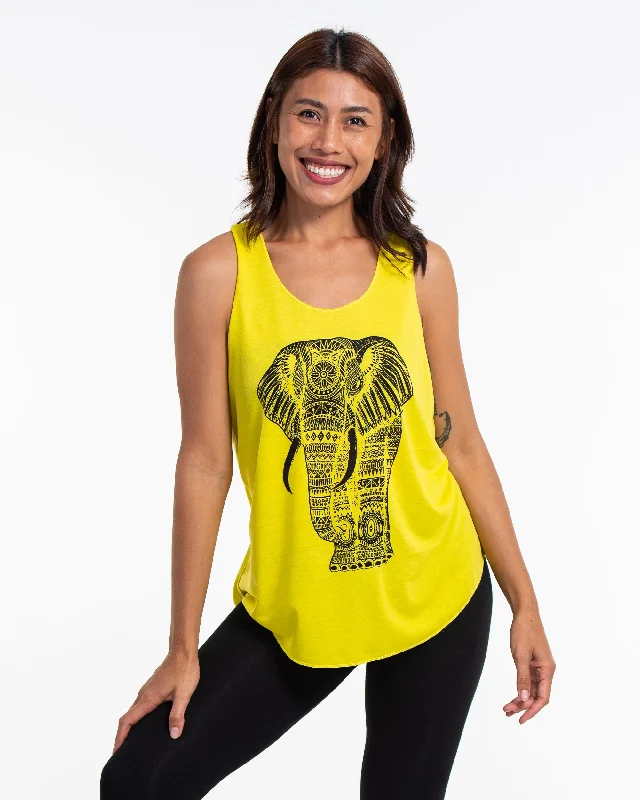 Savings Event Womens Regal Elephant Tank Top in Yellow