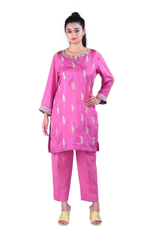 Pink  Soft Silk kurta