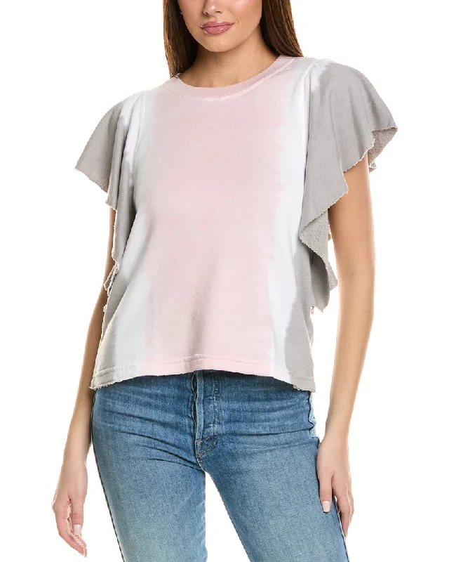 Shop and Save Michael Stars Ariana Flutter Sleeve Pullover