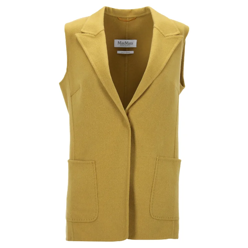 Weekend Bargains to Celebrate Max Mara Double Faced Vest in Yellow Wool