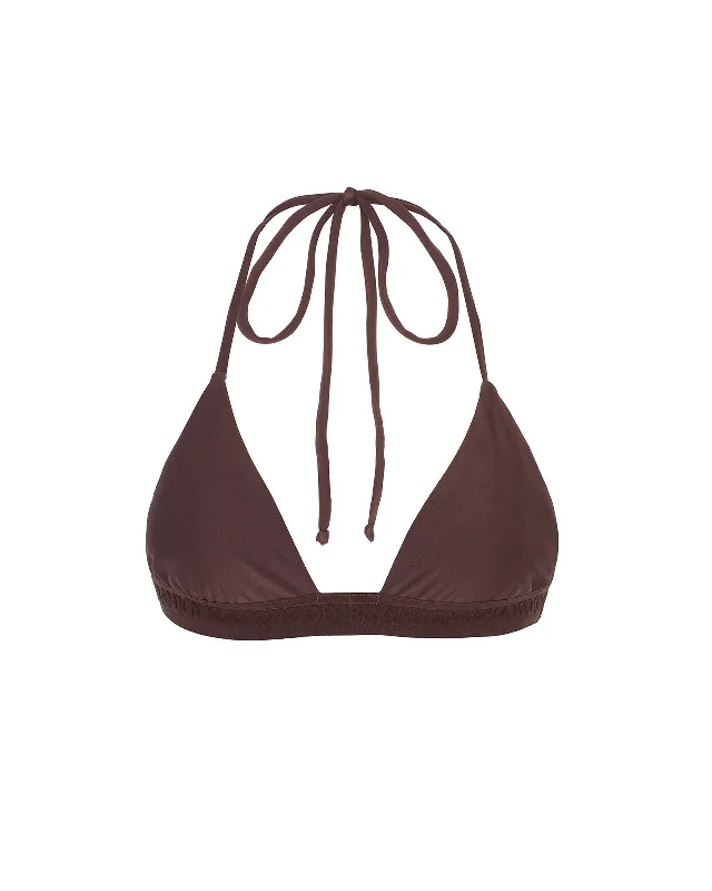 Weekend Shopping Made Better Logo Halter Bikini Top