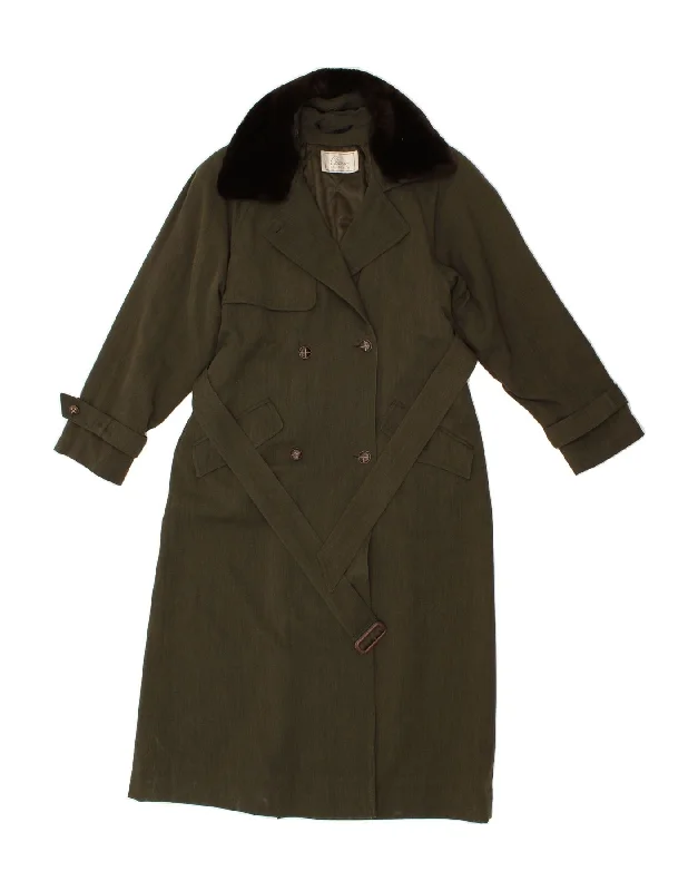 CLASSICS Womens Trench Coat UK 14 Medium Green