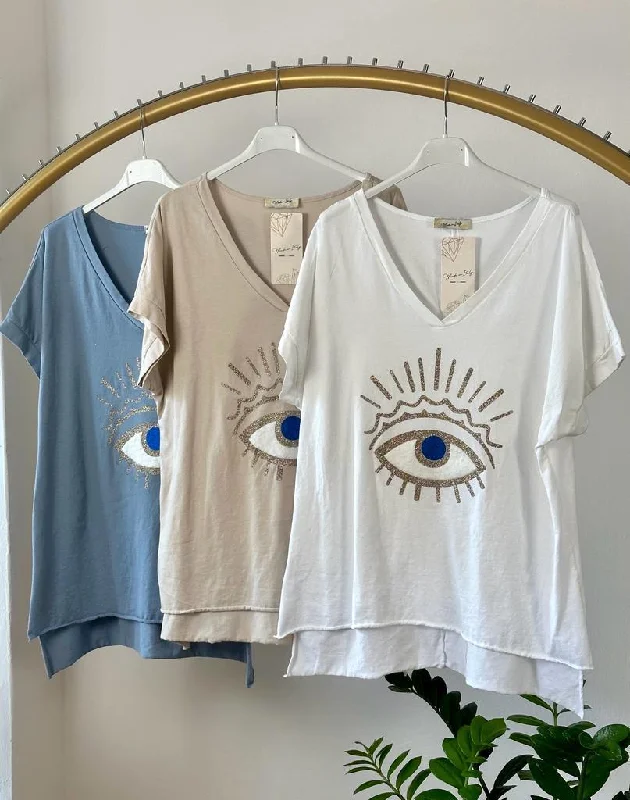 Flash Deal The Eye Print Italian Top