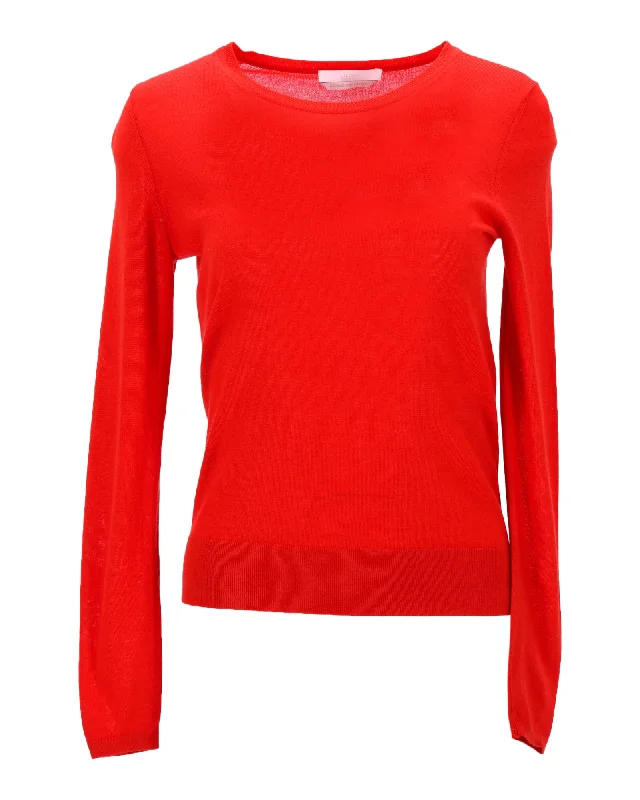 Weekend Bargains Just for You Boss Merino Super Fine Sweater in Red Wool