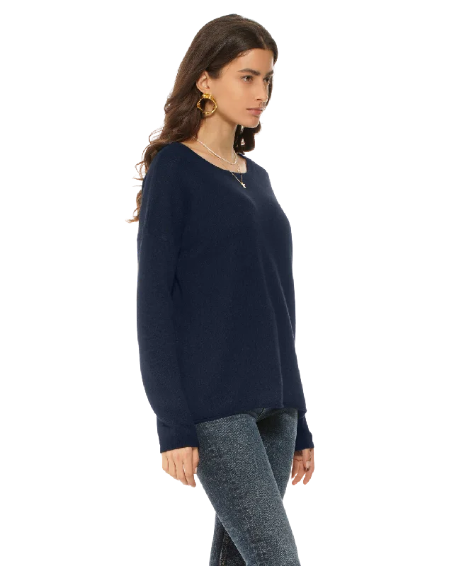 Women's Pure Cashmere Lounge Sweater Medium Blue by Monticelli Cashmere