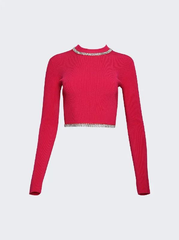 Steal Deal Embellished Knit Cropped Top