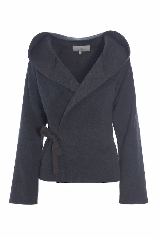 Weekend Price Cuts Galore CLASSIC FLEECE WRAP CARDIGAN - 1009 - SOFT BLACK