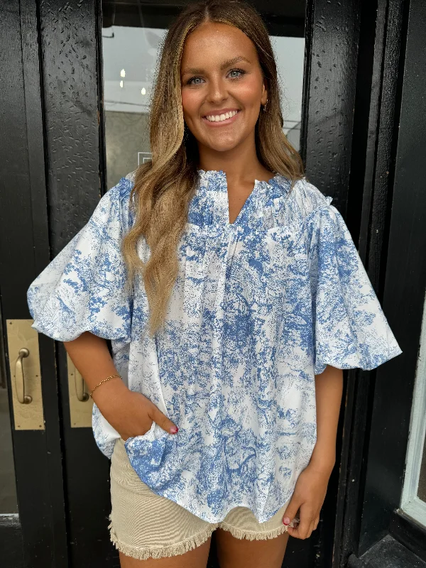 Shop the Weekend Away Blue willow blouse