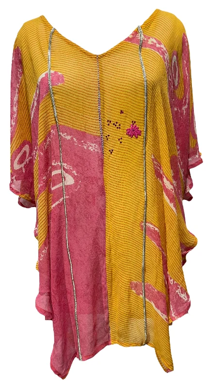 Year-End Sale PRG5184 Sheer Avatar Pure Silk Waterfall Top