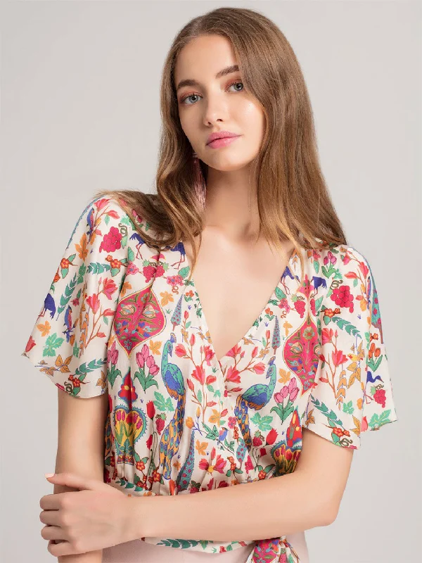 Weekend Discounts to Celebrate Peacock Wrap Top