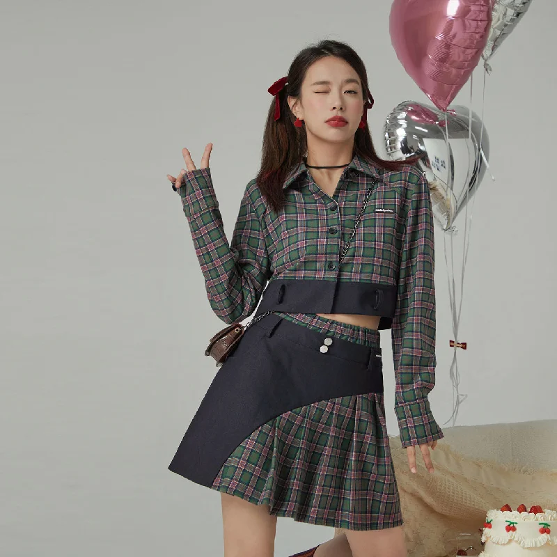Weekend Discounts to Relish Prepared For This Moment Cropped Check Shirt