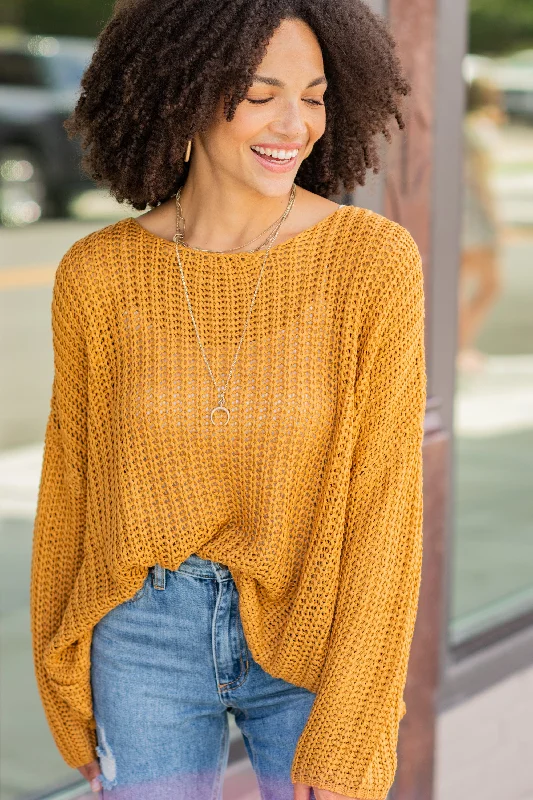 Fantastic Savings Here For It Butter Scotch Yellow Loose Knit Sweater
