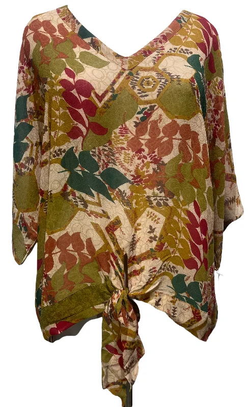 Half Price PRG3094 Sheer Avatar Pure Silk Front Tie Top