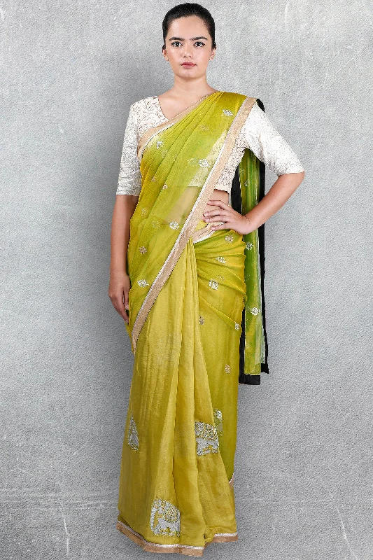 Green Organza Saree