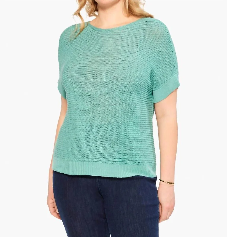 Shop and Save Easy Sleeve Summer Sweater In Dusty Aqua