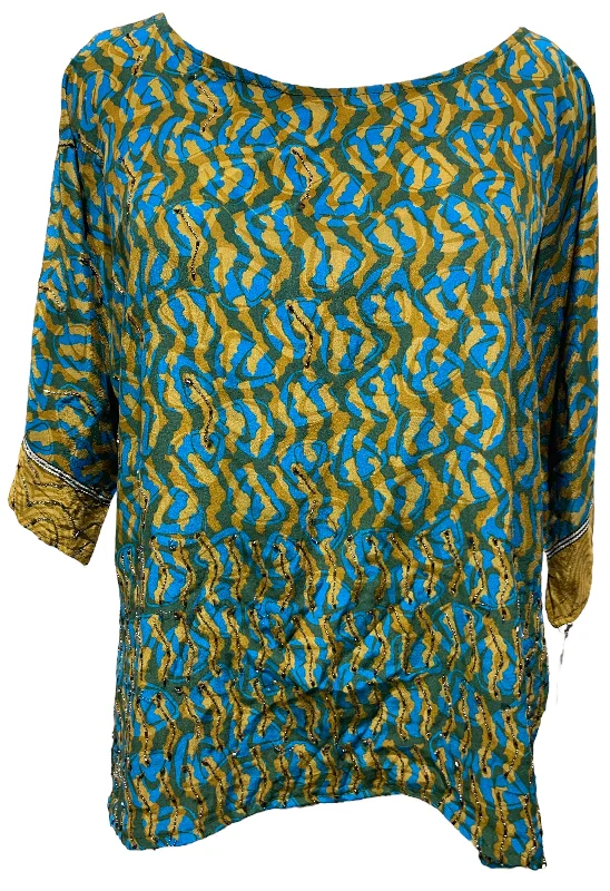Reduced Rates PRC3766 Avatar Pure Silk Side Slit Top