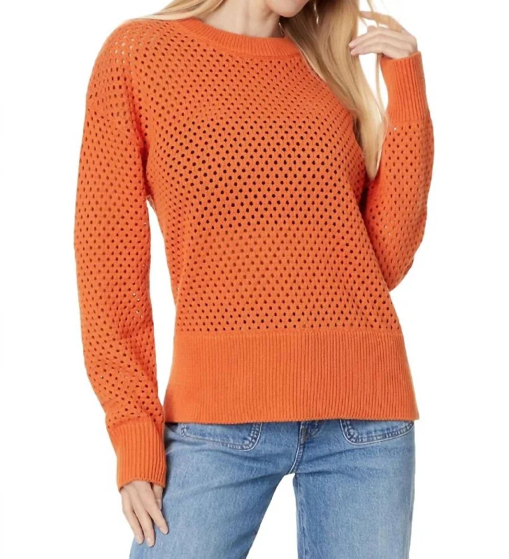 Weekend Specials Just for You Hester Knit Crew Sweater In Jaffa Orange