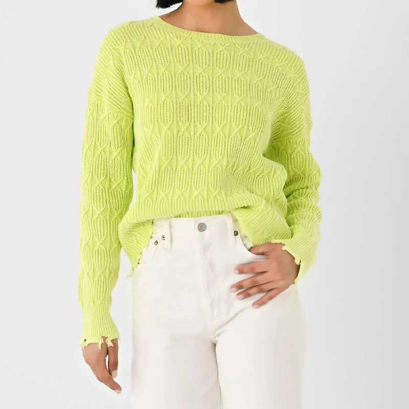 Weekend Deals That Dazzle Acid Wash Crew Sweater In Citrus