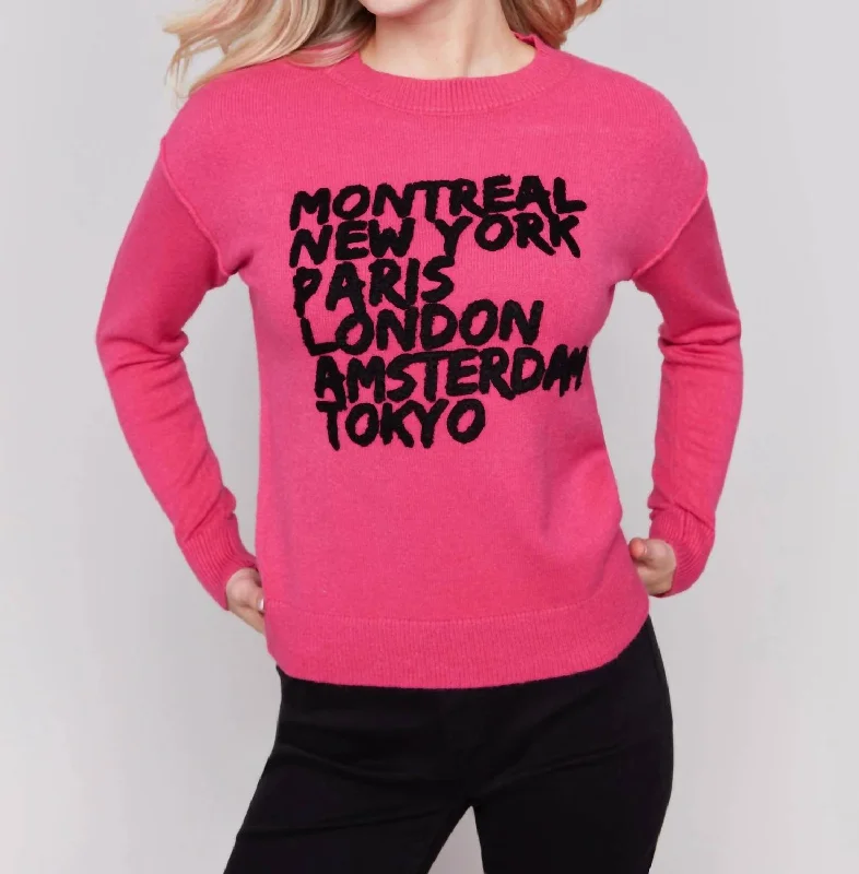 Flash Deal City Girl Swanky Sweater In Magenta
