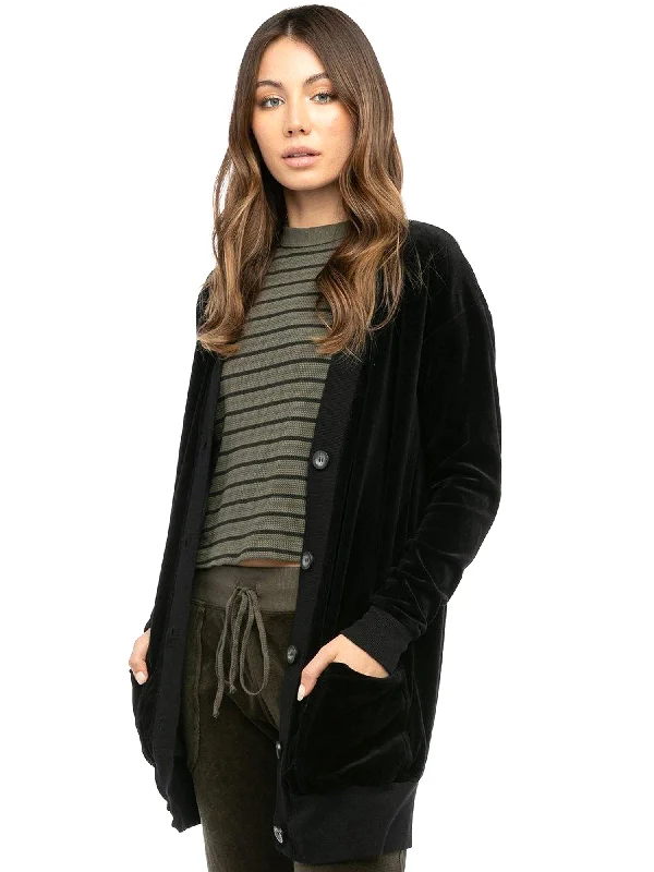 Weekend Specials to Celebrate Hard Tail Velour Long Cardigan V-183