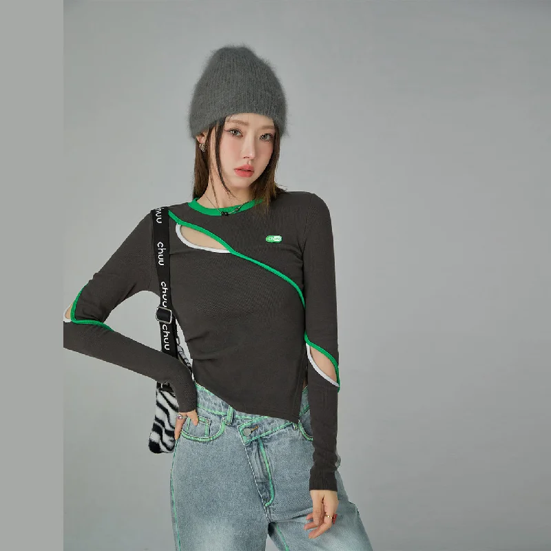 Weekend Savings Bonanza Asymmetrical Slit Slim T-Shirt