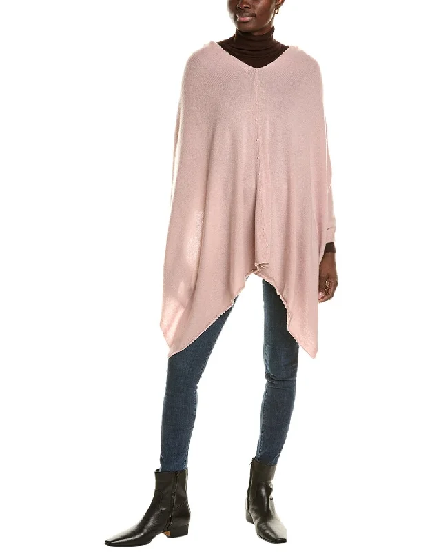 Weekend Discounts to Love sofiacashmere Pearl Trim Wool & Cashmere-Blend Poncho