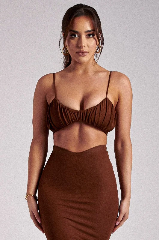Weekend Discounts to Delight Jordan Ruched Front V Front Top - Ginger