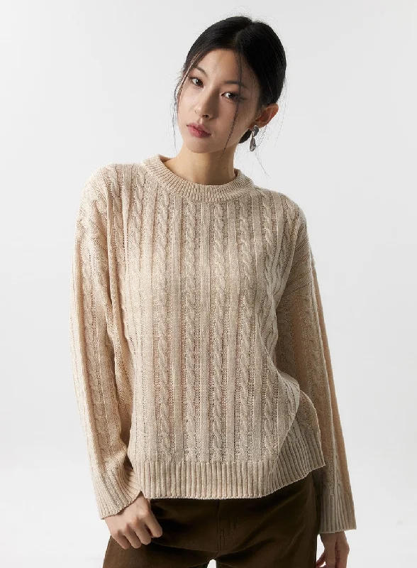 Weekend Bargains to Savor Cozy Cable Knit Sweater IS320