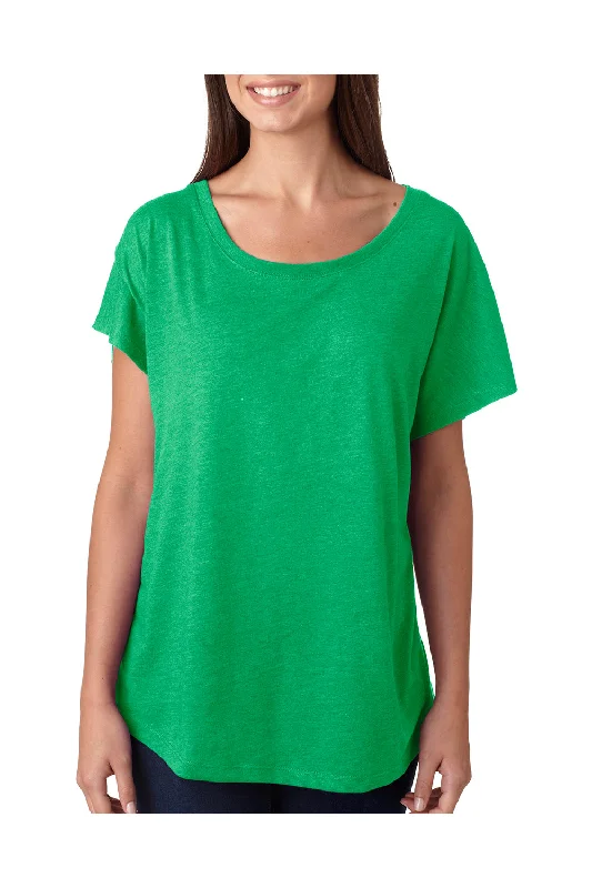 Low Price Next Level Womens Dolman Jersey Short Sleeve Scoop Neck T-Shirt - Envy Green - Closeout