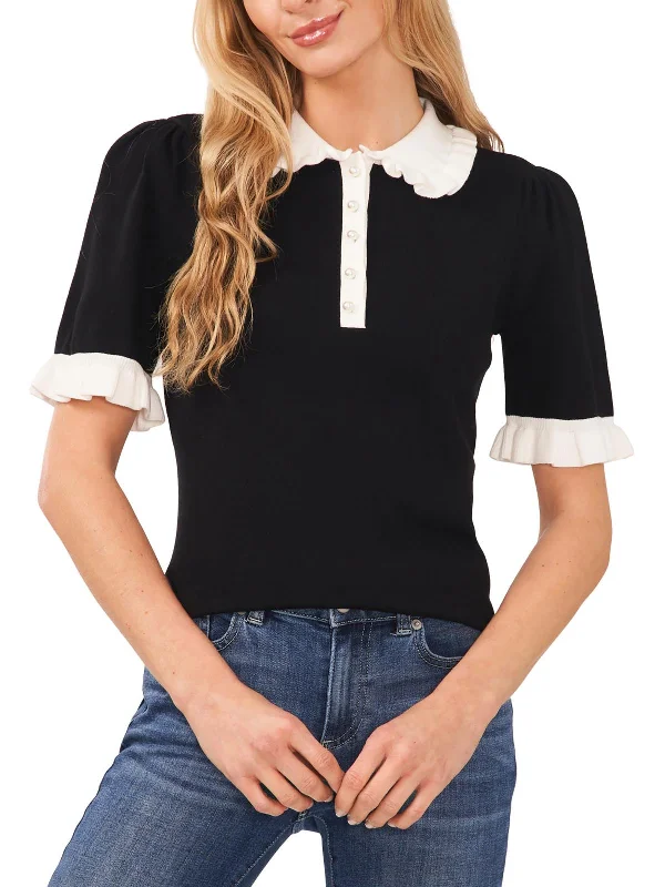 Weekend Discounts to Enjoy Womens Button Front Collar Pullover Sweater